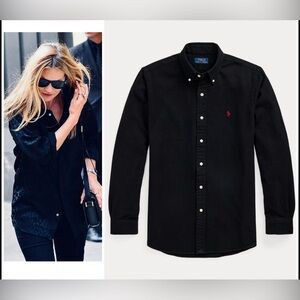 🖤🖤NWOT Polo Ralph Lauren Black brushed flannel Button Down Shirt medium